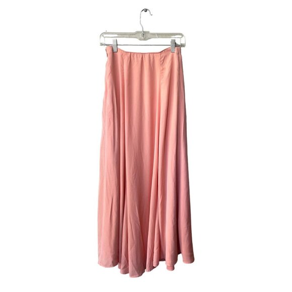 Abercrombie & Fitch Maxi Pleated Long Slit SzS Pink Coral High Waisted Skirt - Picture 5 of 11